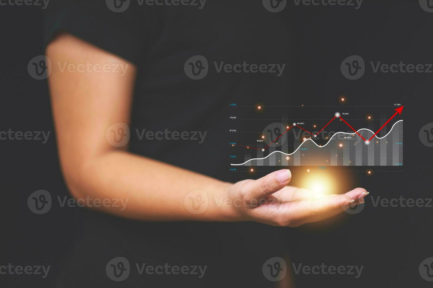 Data analytics report business strategy, management tools, Stock market indicator or forex trading graph and financial investment. photo
