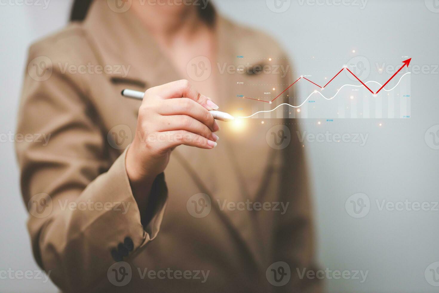 Data analytics report business strategy, management tools, Stock market indicator or forex trading graph and financial investment. photo