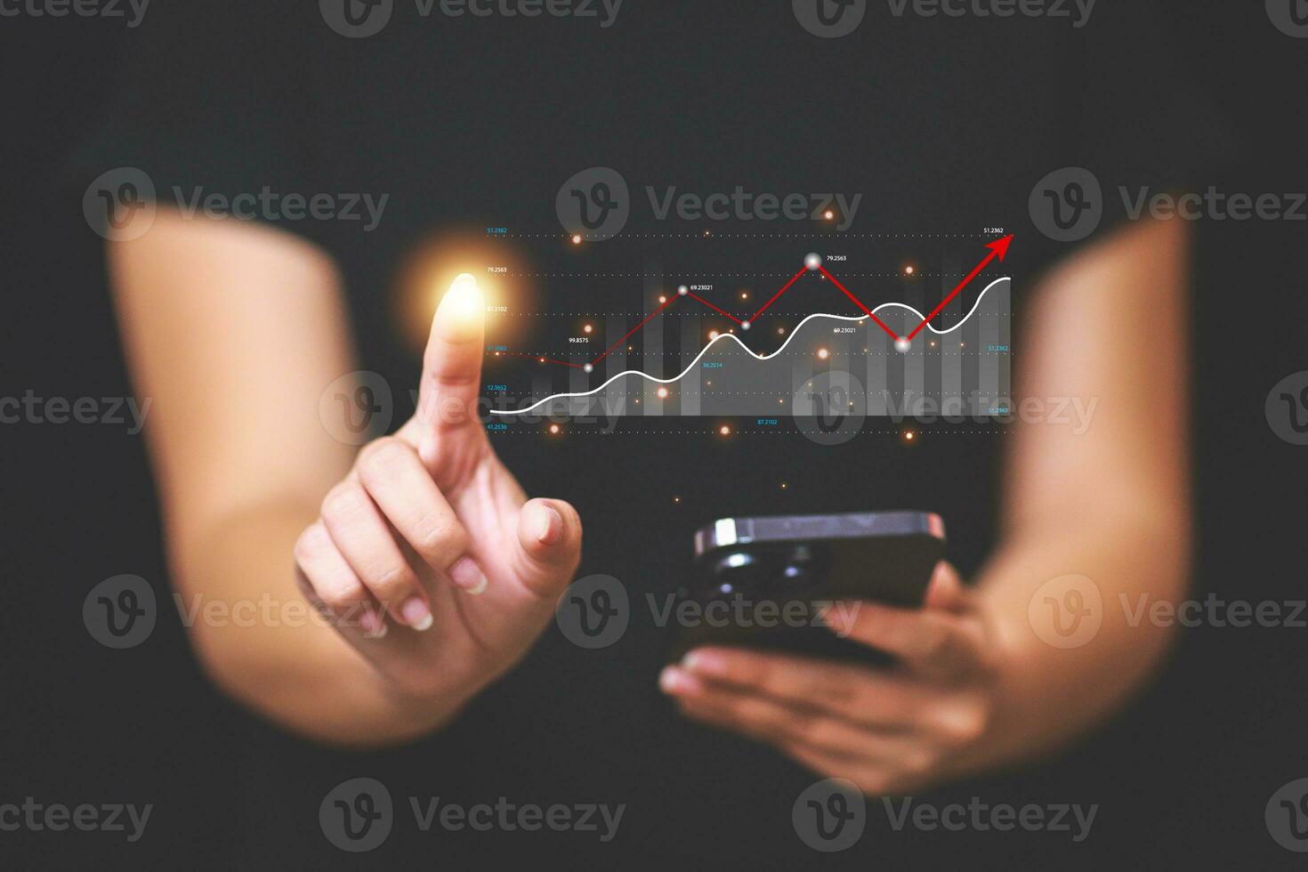 Data analytics report business strategy, management tools, Stock market indicator or forex trading graph and financial investment. photo