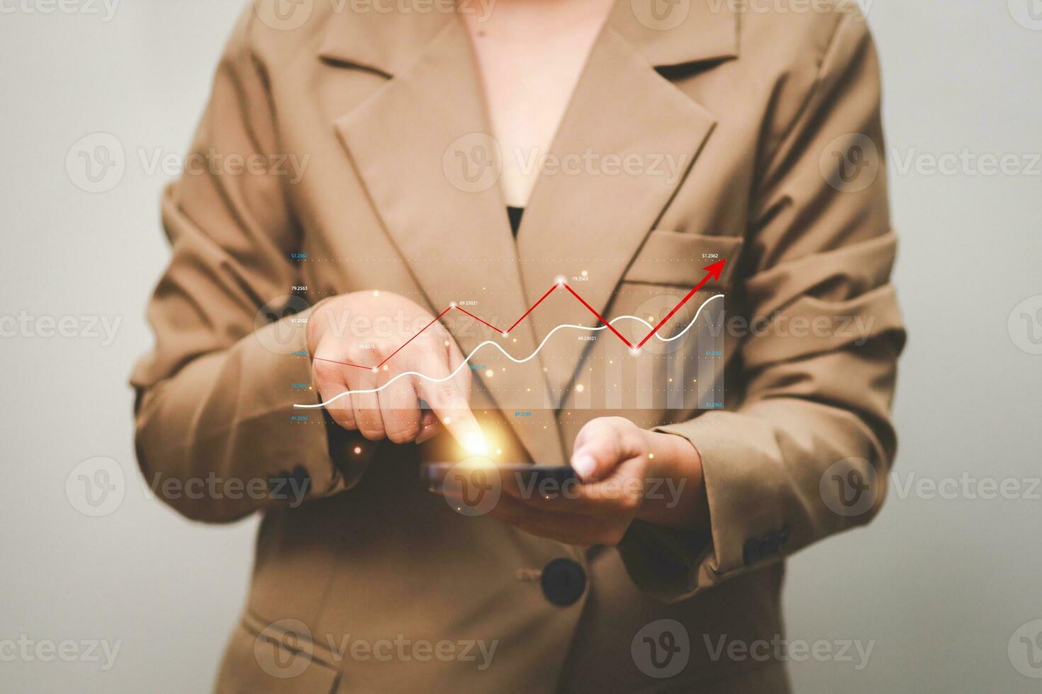Data analytics report business strategy, management tools, Stock market indicator or forex trading graph and financial investment. photo