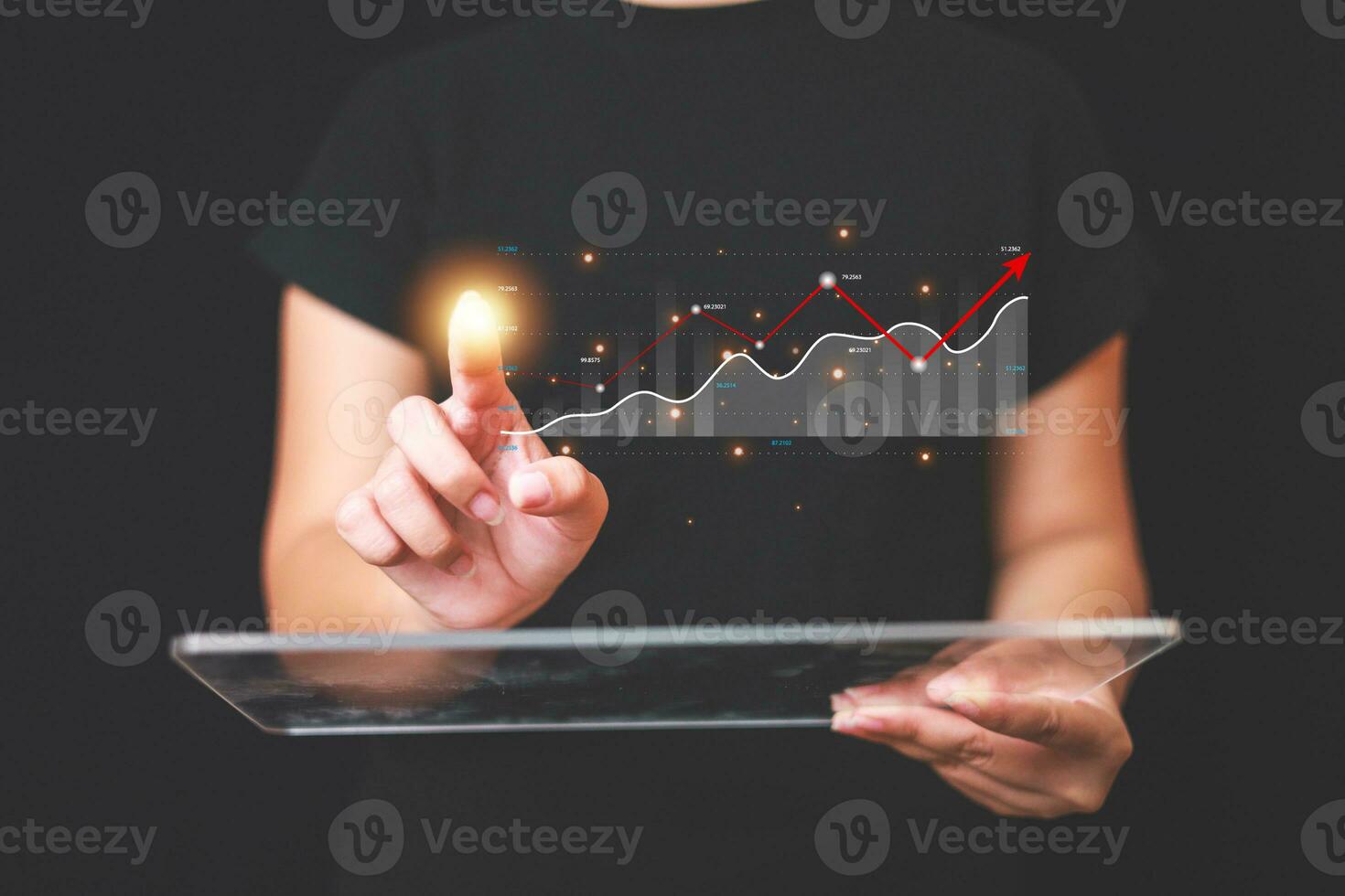 Data analytics report business strategy, management tools, Stock market indicator or forex trading graph and financial investment. photo