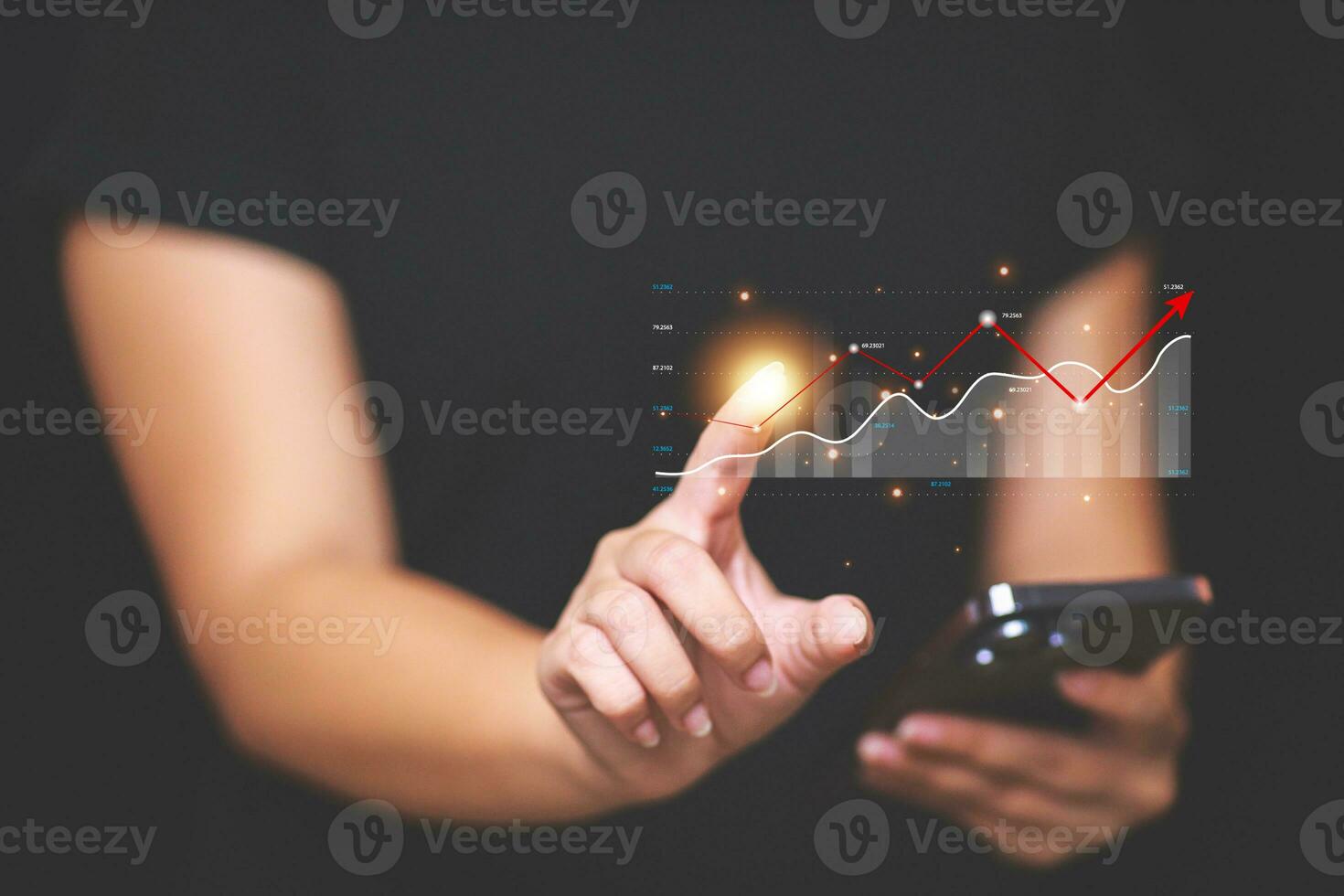 Data analytics report business strategy, management tools, Stock market indicator or forex trading graph and financial investment. photo