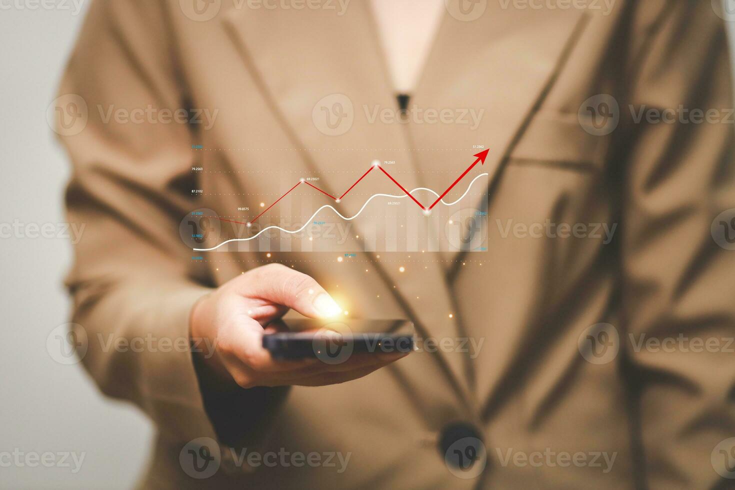 Data analytics report business strategy, management tools, Stock market indicator or forex trading graph and financial investment. photo