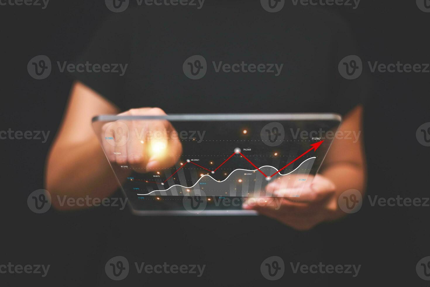Data analytics report business strategy, management tools, Stock market indicator or forex trading graph and financial investment. photo