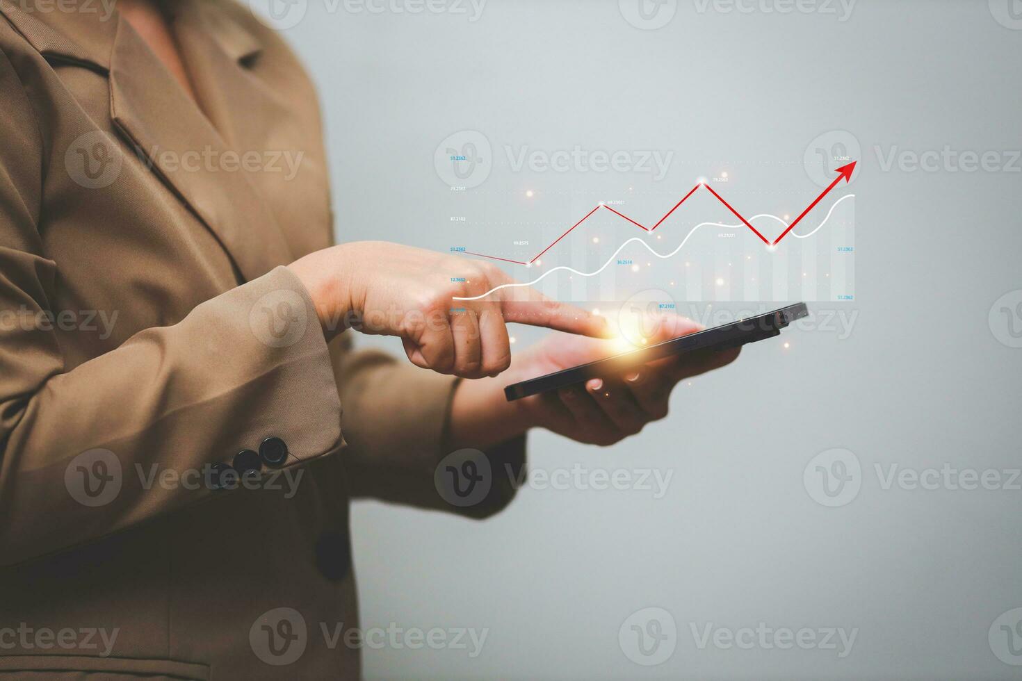 Data analytics report business strategy, management tools, Stock market indicator or forex trading graph and financial investment. photo