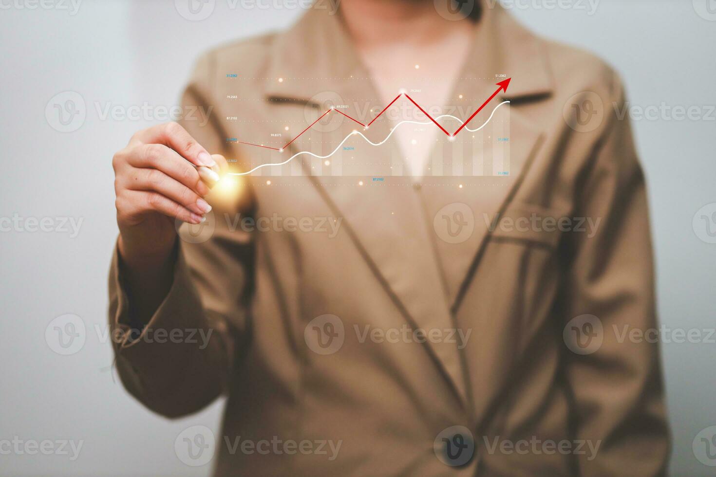 Data analytics report business strategy, management tools, Stock market indicator or forex trading graph and financial investment. photo