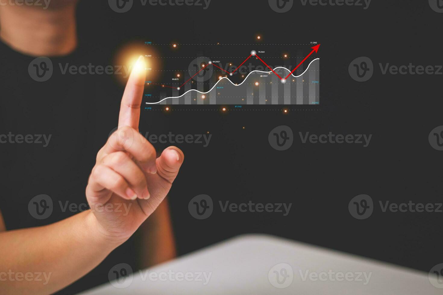 Data analytics report business strategy, management tools, Stock market indicator or forex trading graph and financial investment. photo