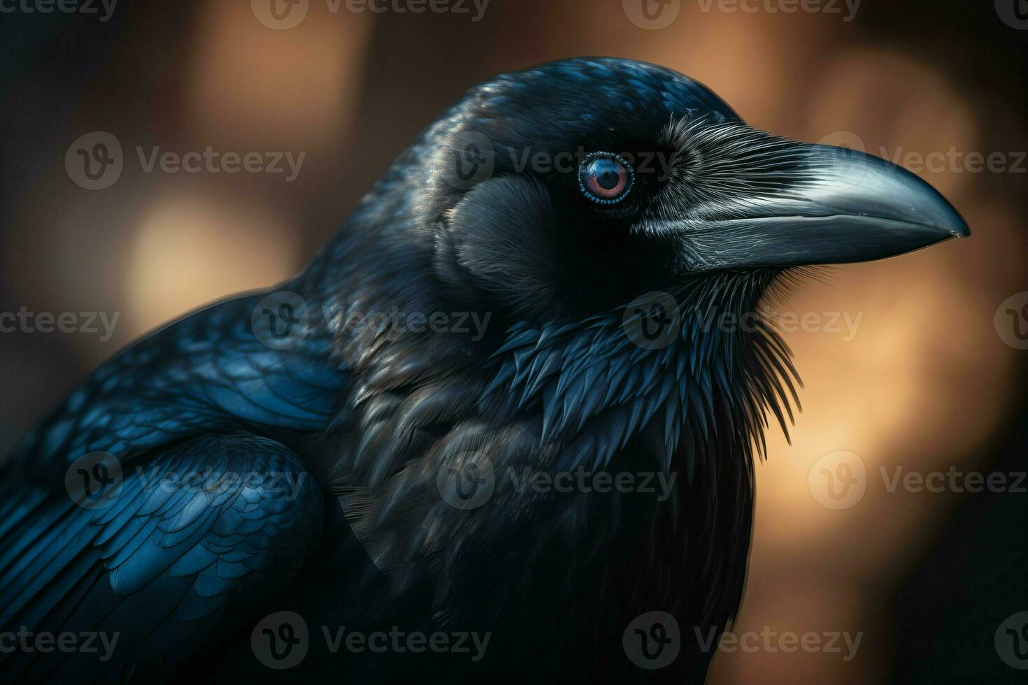 Raven closeup cute. Generate Ai photo