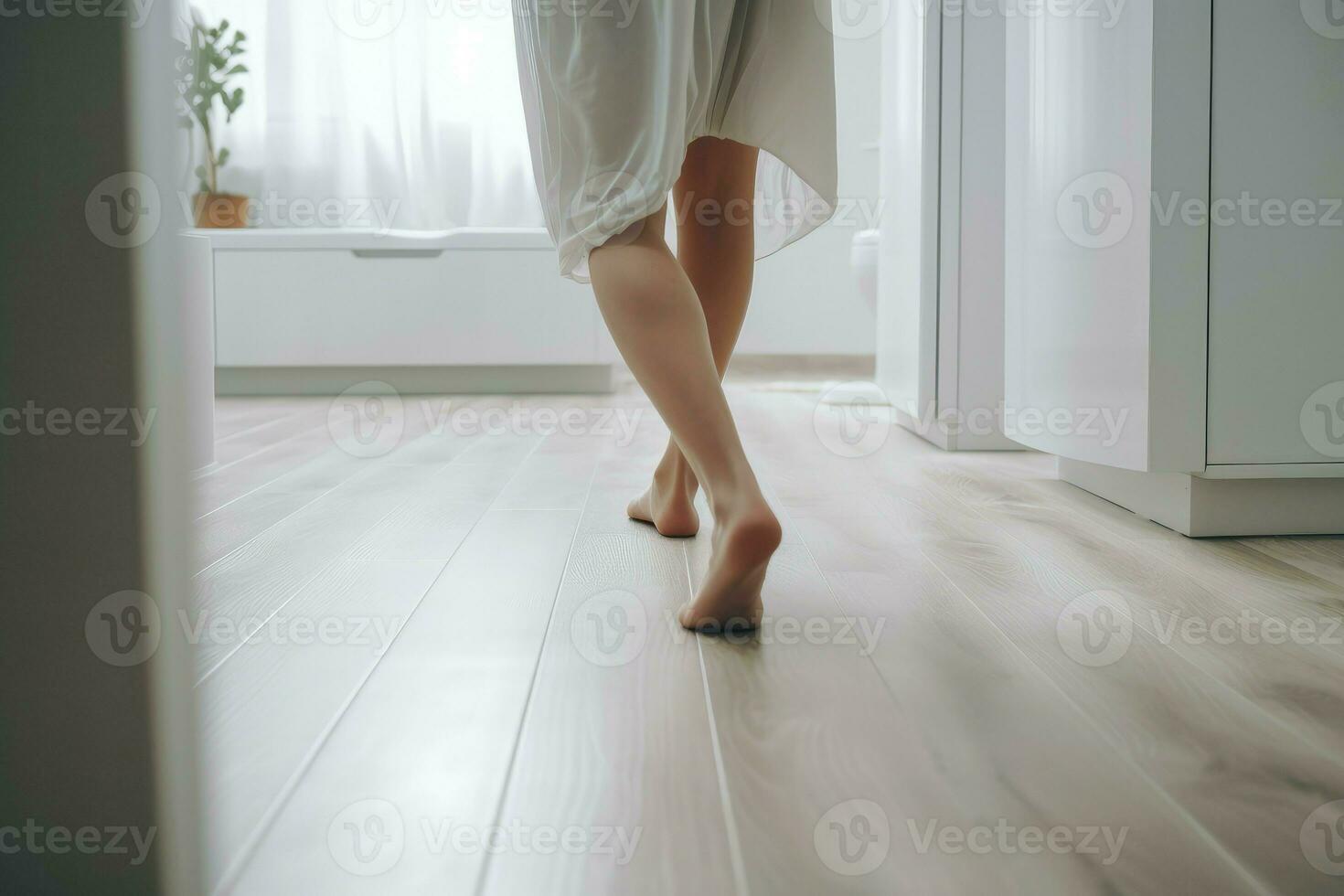 Woman parquet legs. Generate Ai photo