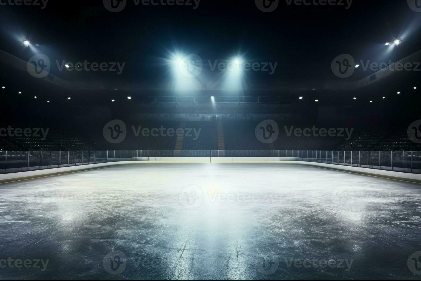 Hockey ice arena. Generate Ai photo