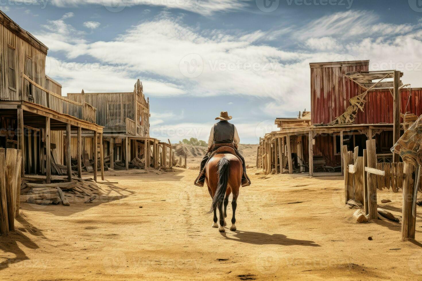 vaquero antiguo salvaje Oeste. generar ai foto