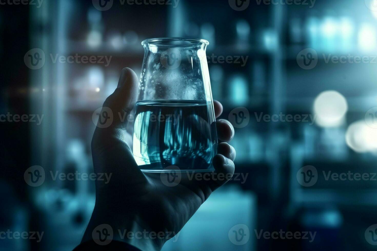 Hand test tube. Generate Ai photo