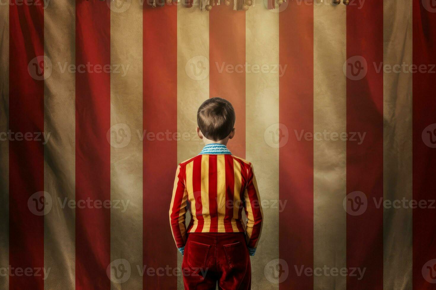 Circus tent arena performer cute boy. Generate Ai photo