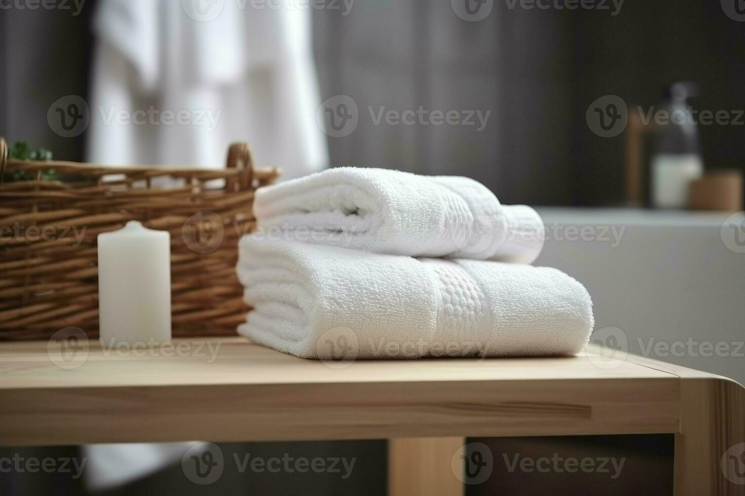 White clean towels folded. Generate Ai 24136998 Stock Photo at Vecteezy