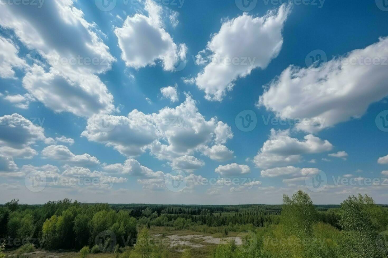 Blue sky clouds landscape. Generate Ai photo