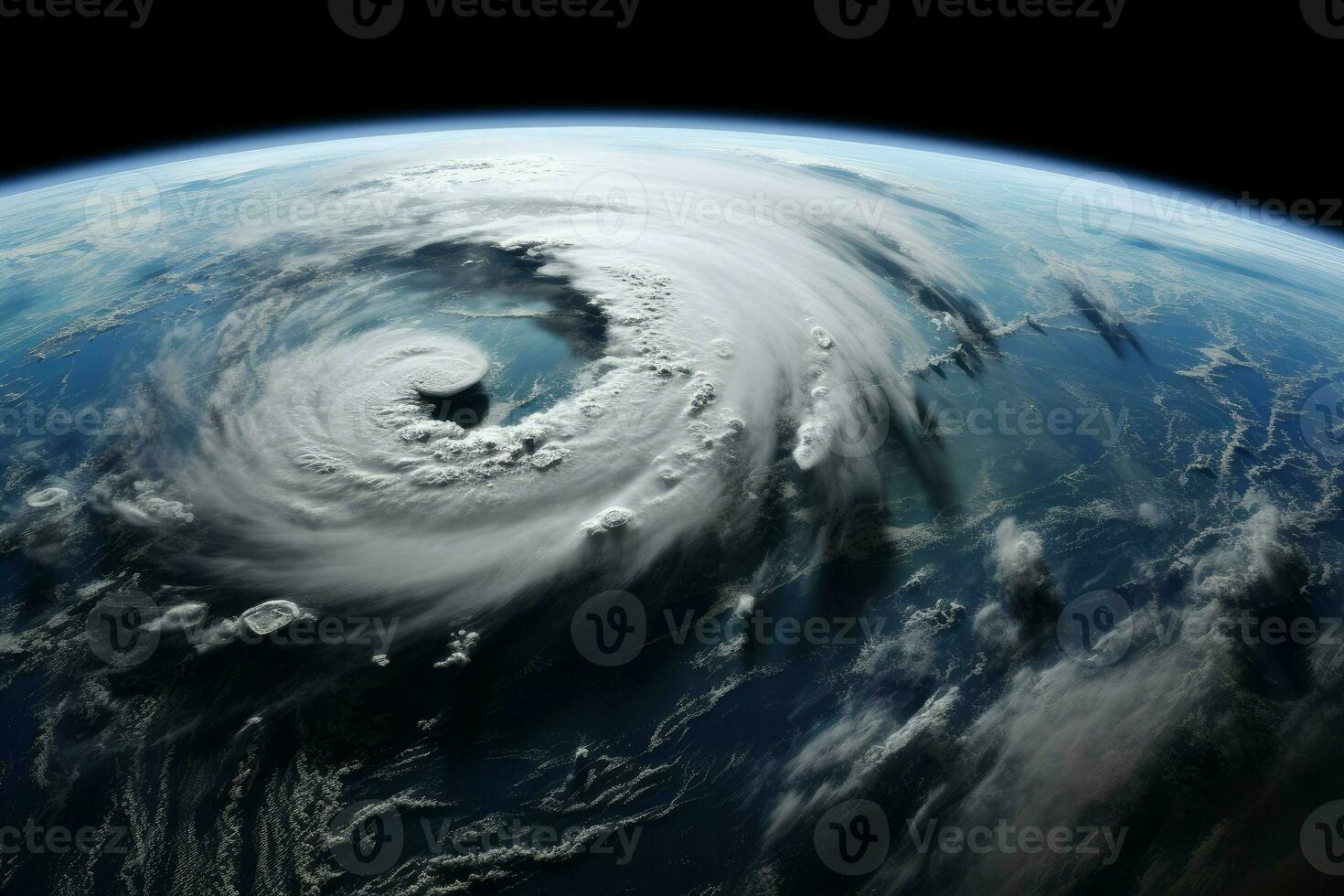 Satellite image storm. Generate Ai photo