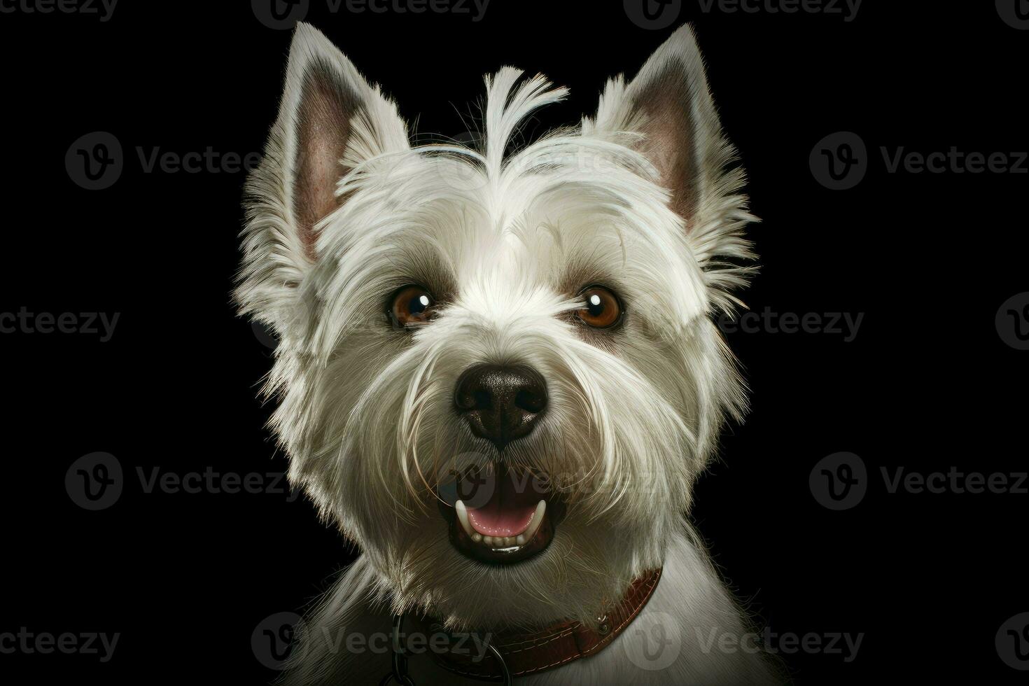 Playful terrier white color. Generate Ai photo