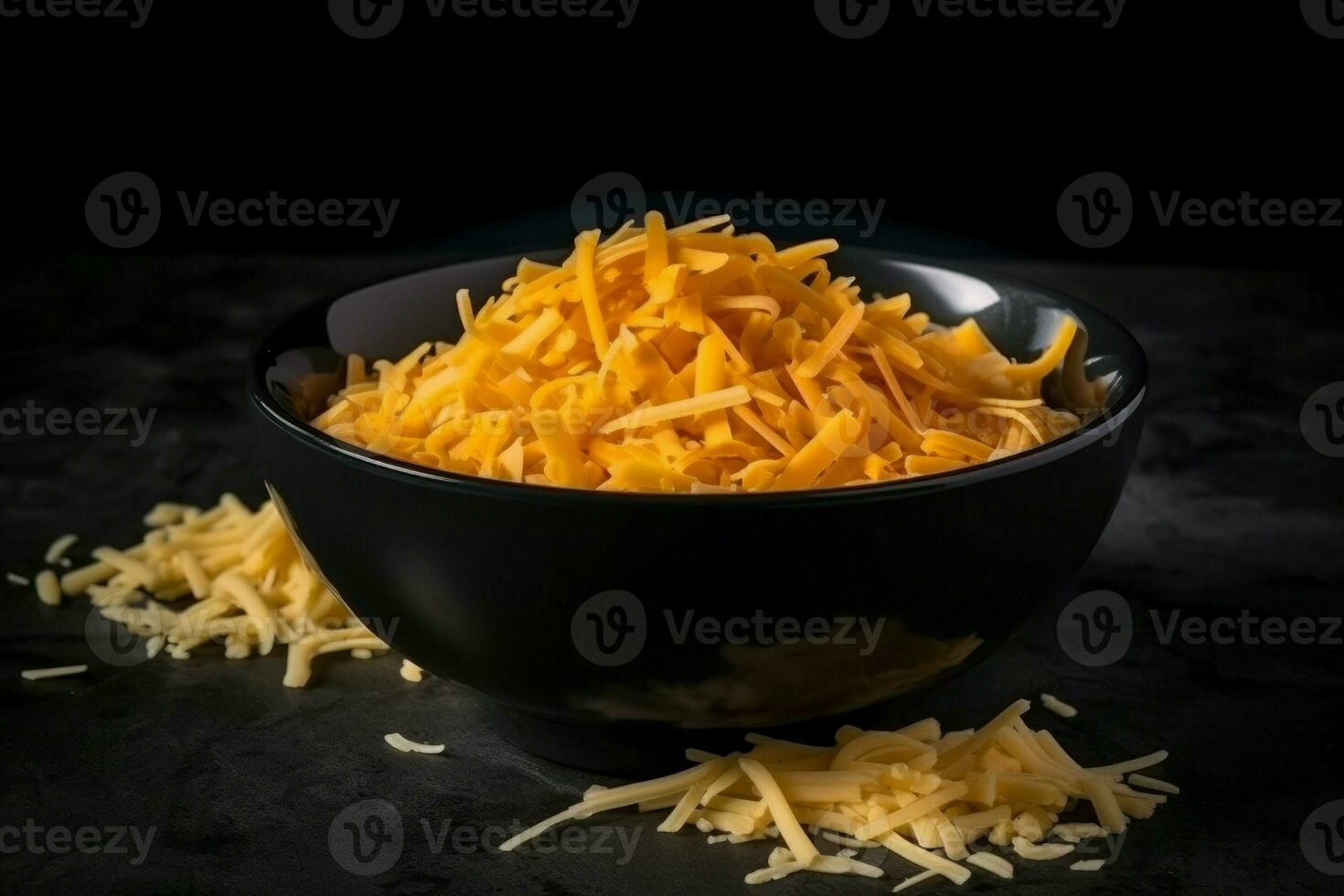 Shredded cheese food. Generate Ai photo