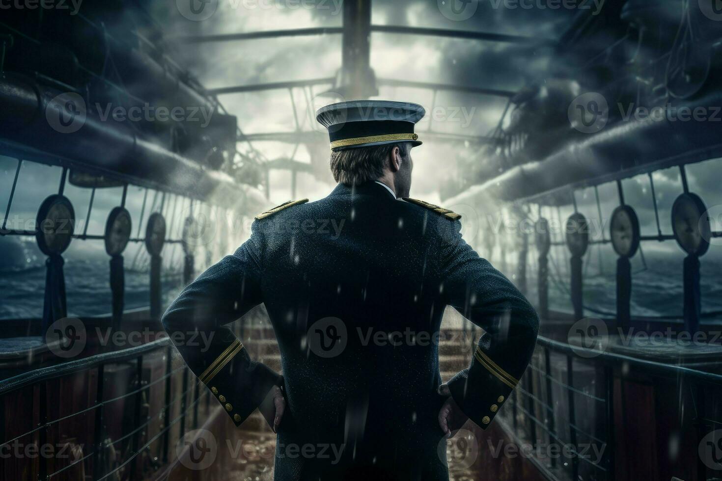 Ship captain person. Generate Ai photo