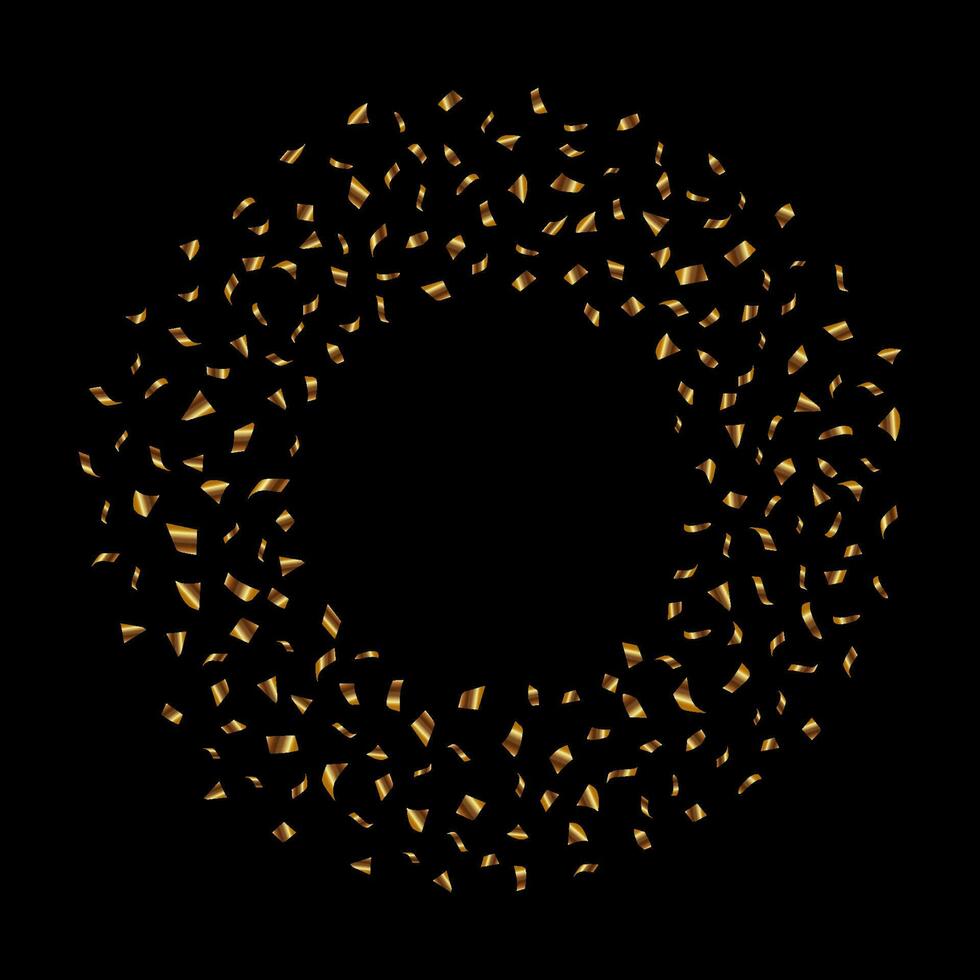 Serpentine pieces make a round golden frame. Vector design.