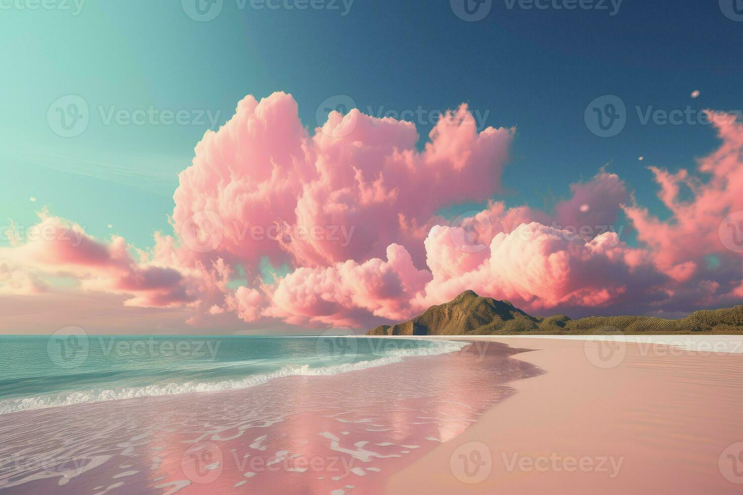 Pink cloud. Generate Ai photo