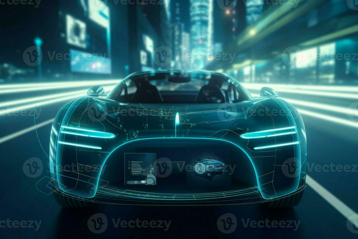 Modern smart car. Generate Ai photo