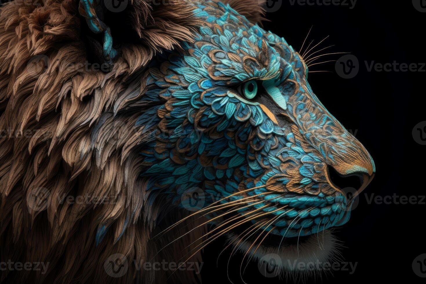 Lion head face geometric. Generate Ai 24137472 Stock Photo at Vecteezy