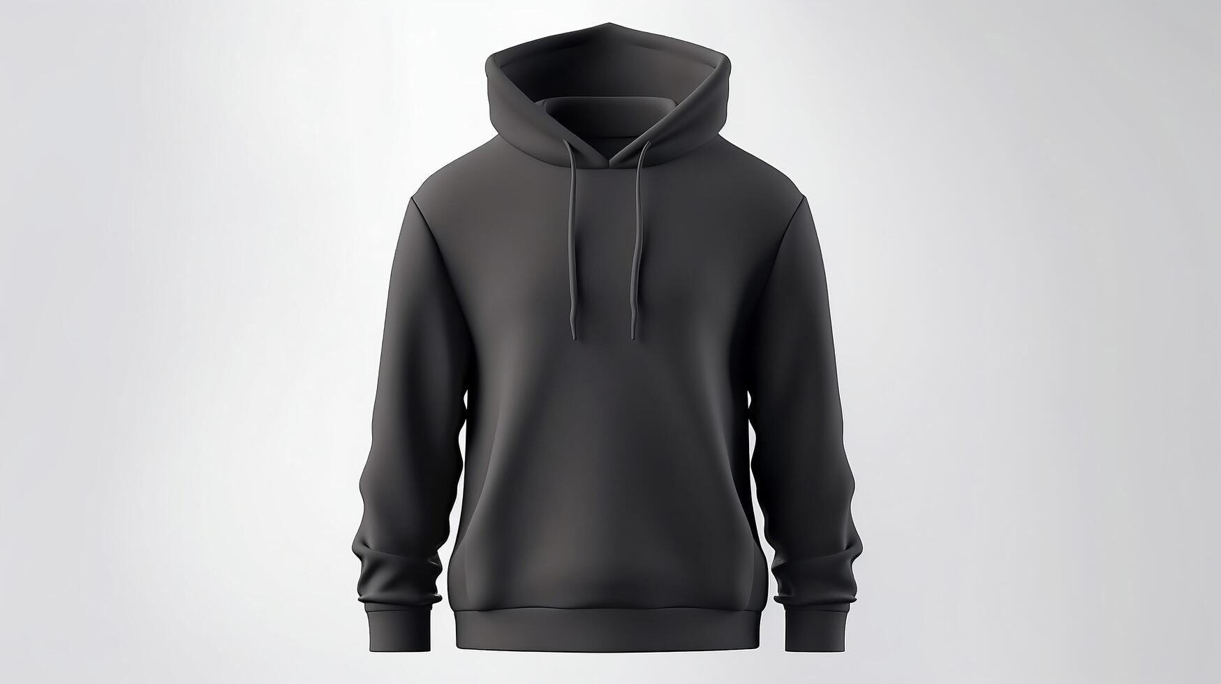 Black Hoodie Mock Up in White Isolated Background. photo