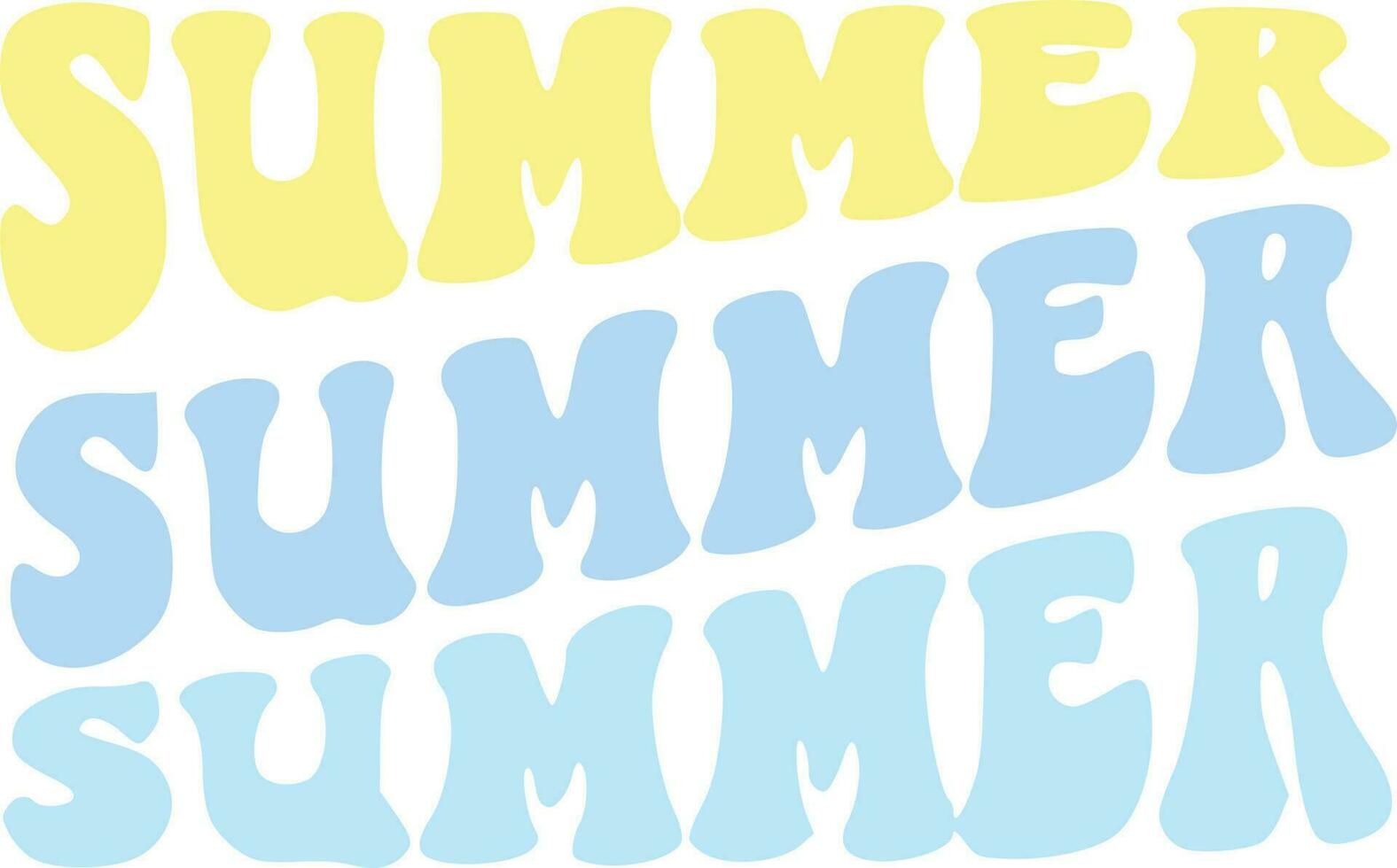 Summer Summer Summer groovy color text vector illustration