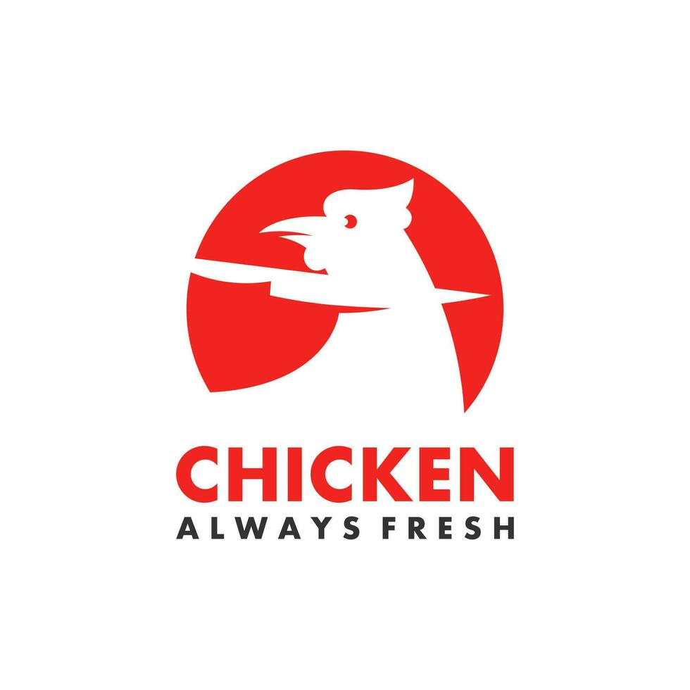 Chicken logo design vector. Fresh cut chicken suitable for food business logos, restaurant, fried chicken vector