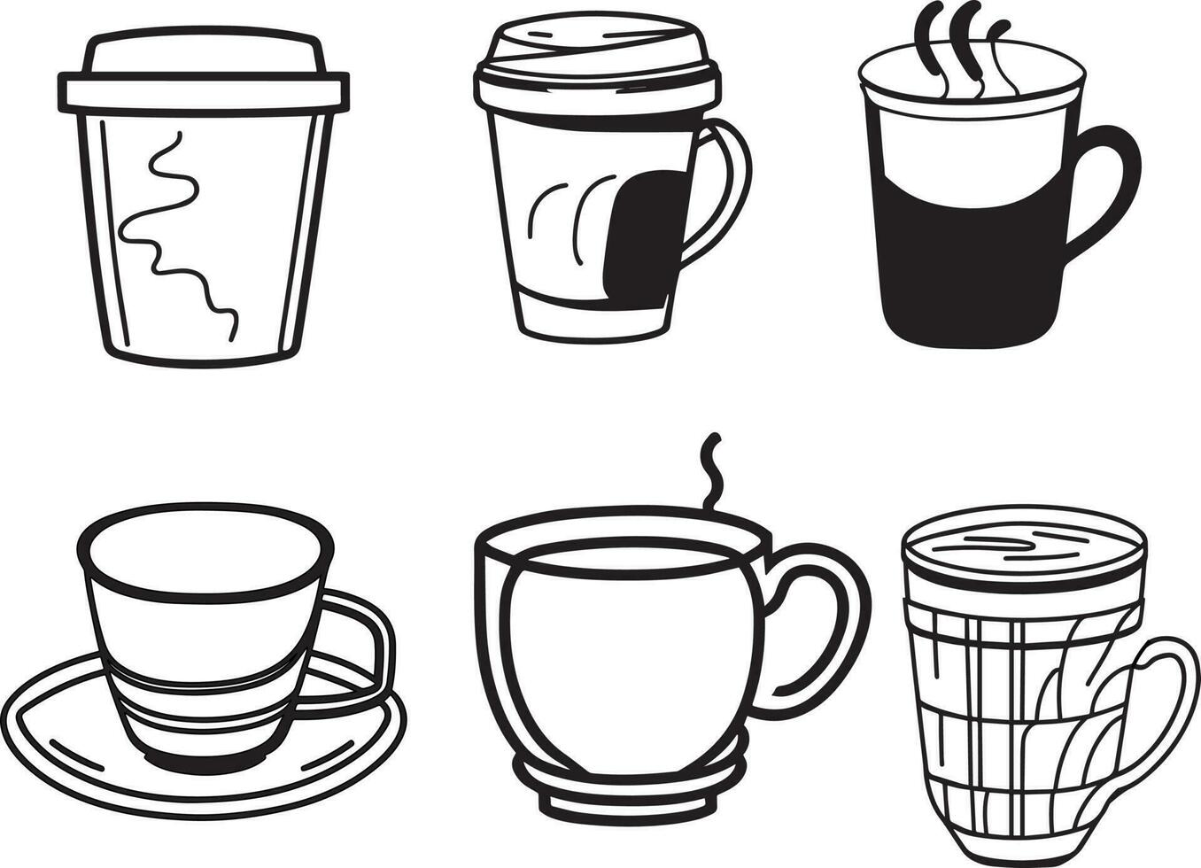 Coffee Cup Line Art Vector