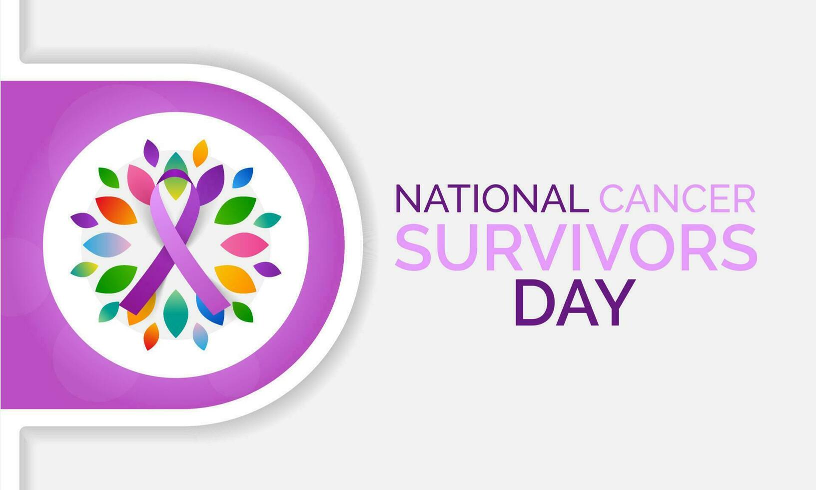 National Cancer survivors day is observed every year in June, it is a disease caused when cells divide uncontrollably and spread into surrounding tissues. Vector illustration