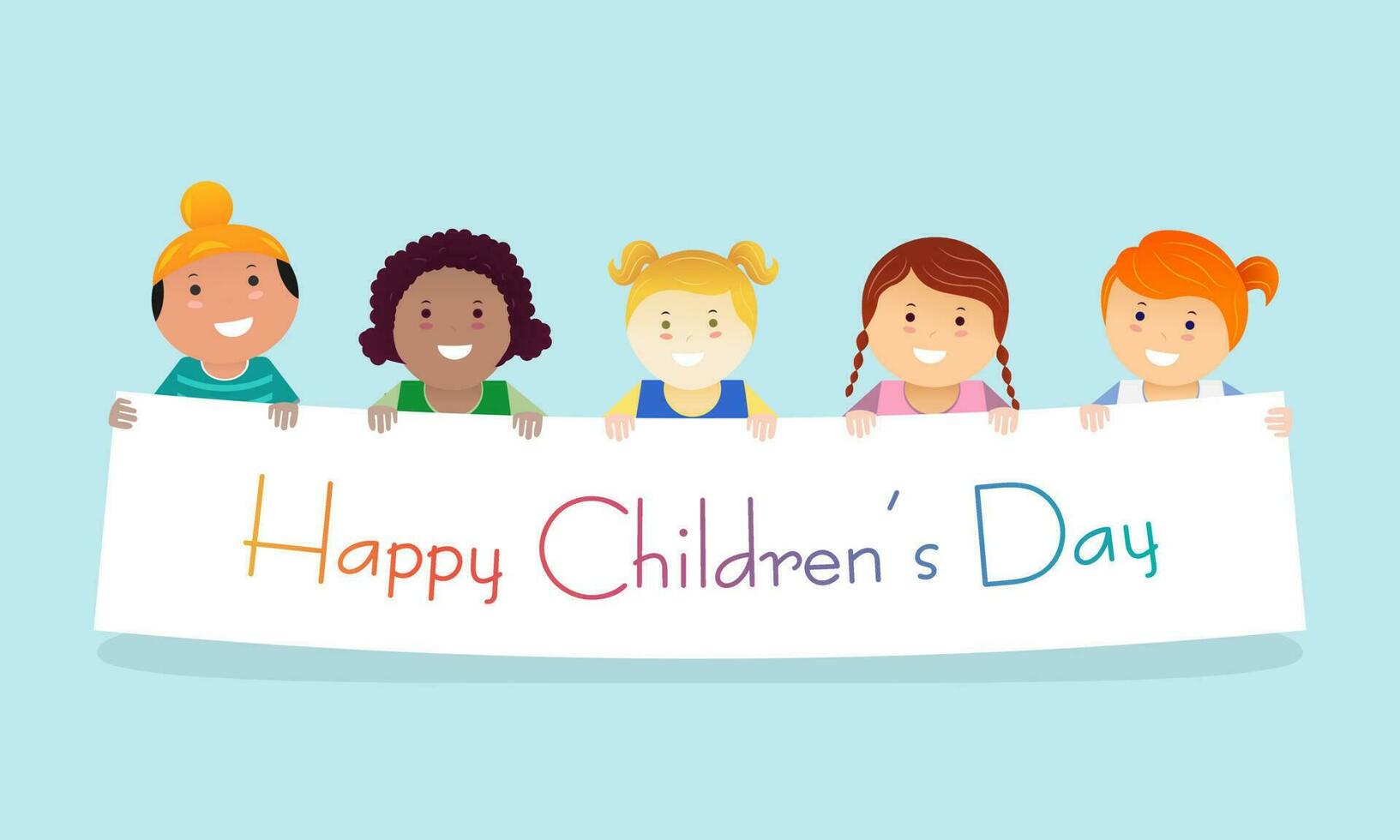 Children's Day is a commemorative date celebrated annually in honor of children, whose date of observance varies by country. Vector illustration