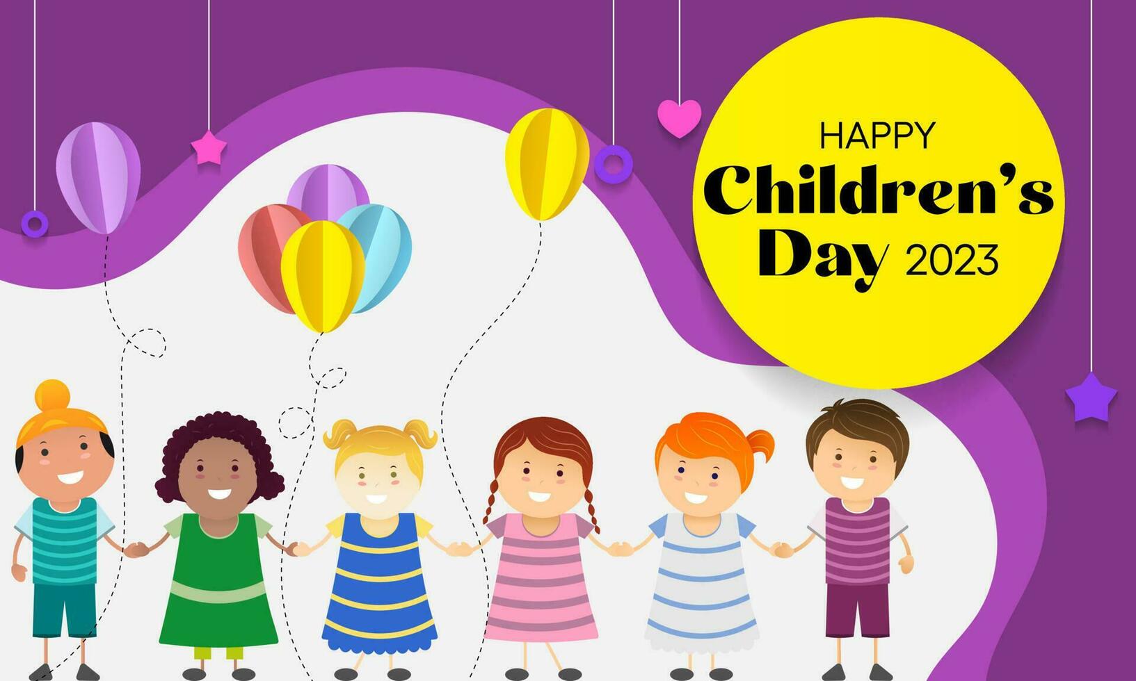 Children's Day is a commemorative date celebrated annually in honor of children, whose date of observance varies by country. Vector illustration