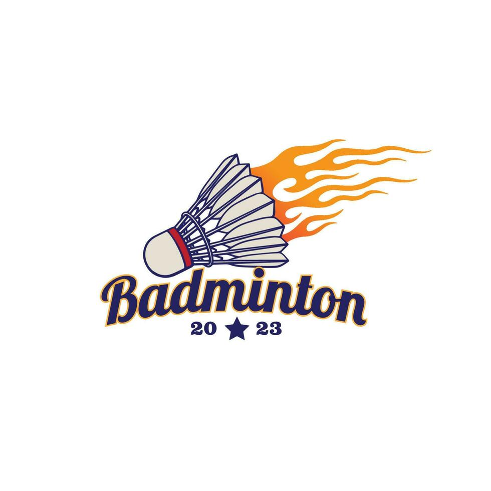 diseño logo bádminton vector ilustración