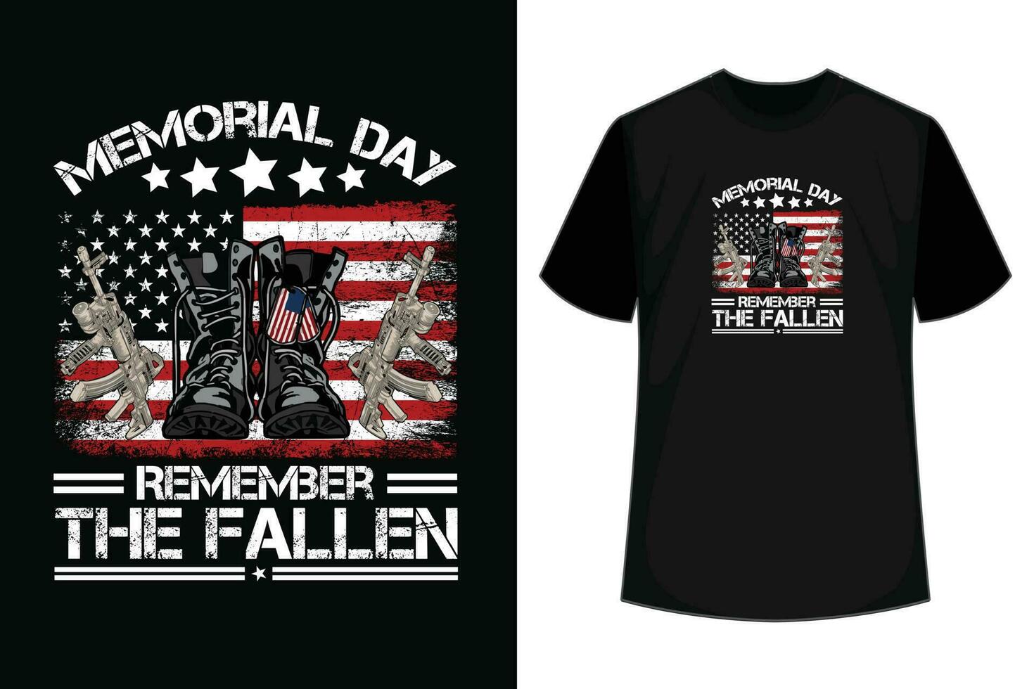 Memorial Day Remember the fallen veteran Military T-shirt design vector template