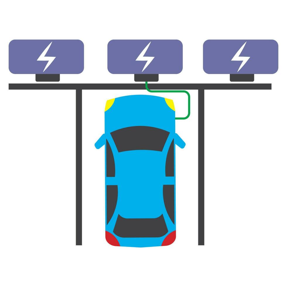 Electric car charging icon vector illustration symbol