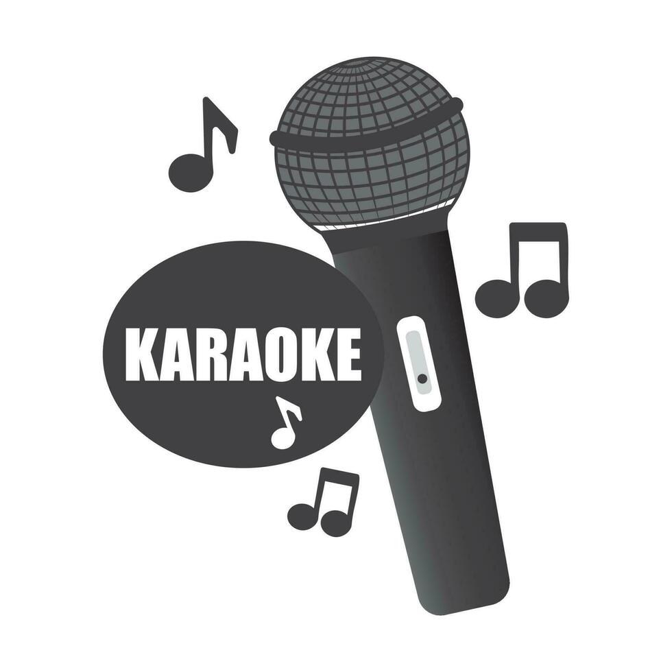 karaoke, micrófono y notas icono vector ilustración símbolo