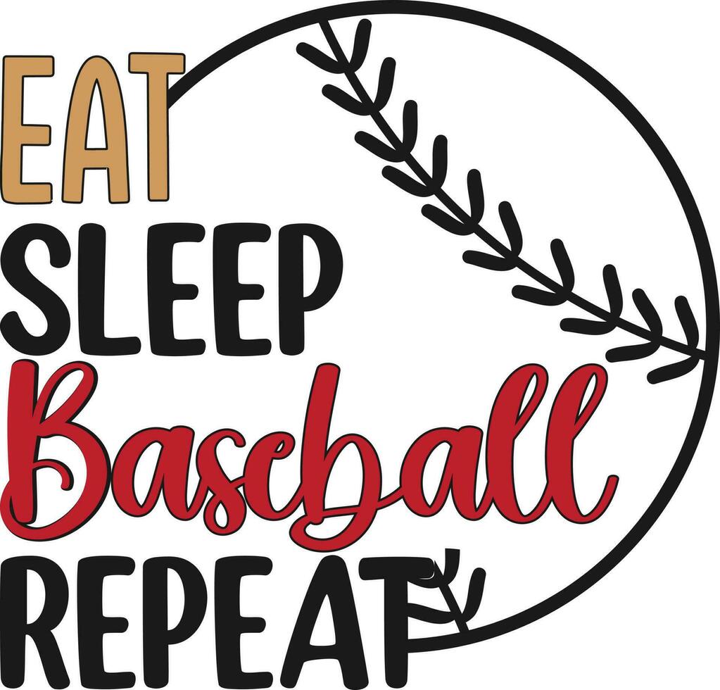 comer dormir beisbol repetir vector