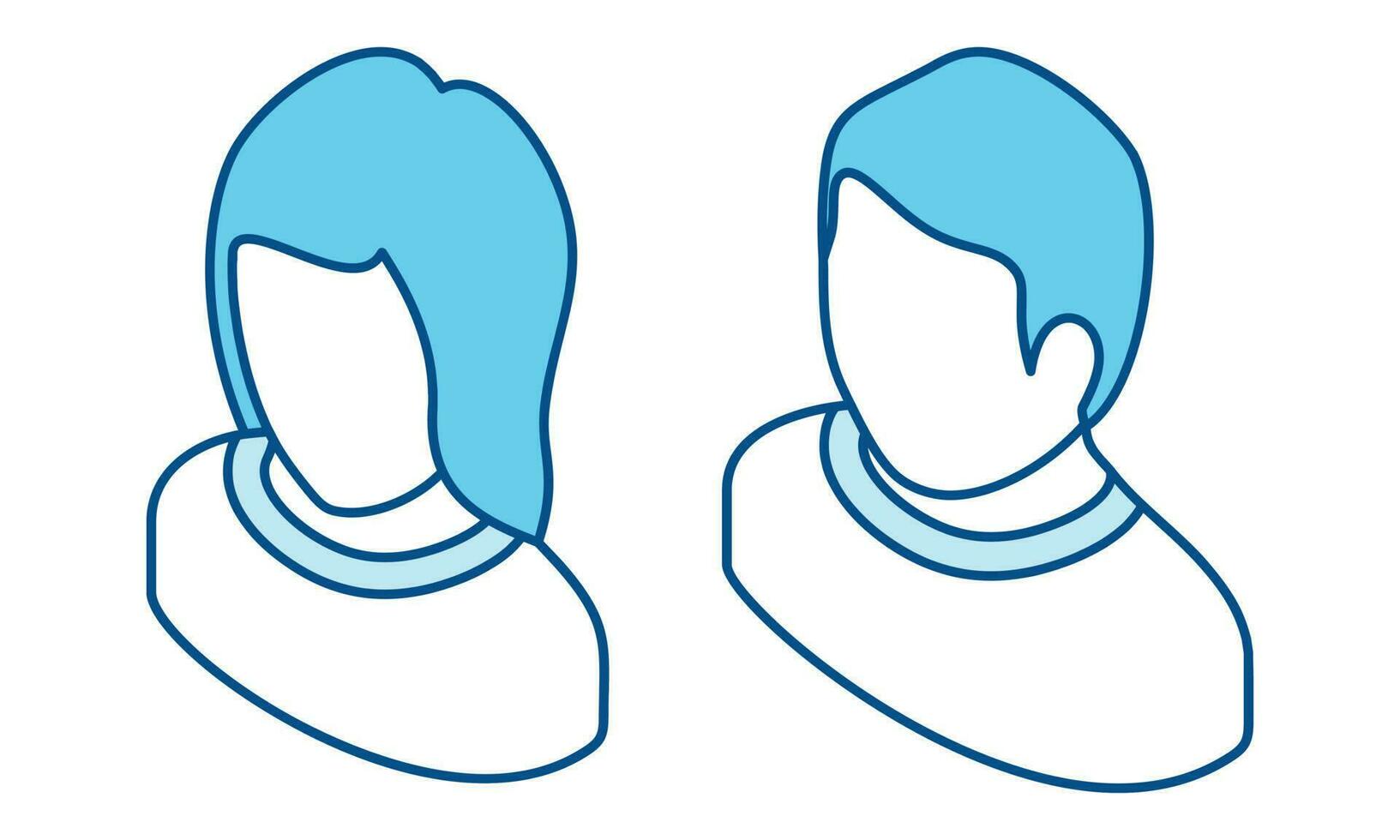 human profile icon set illustration. male and female profile face vector