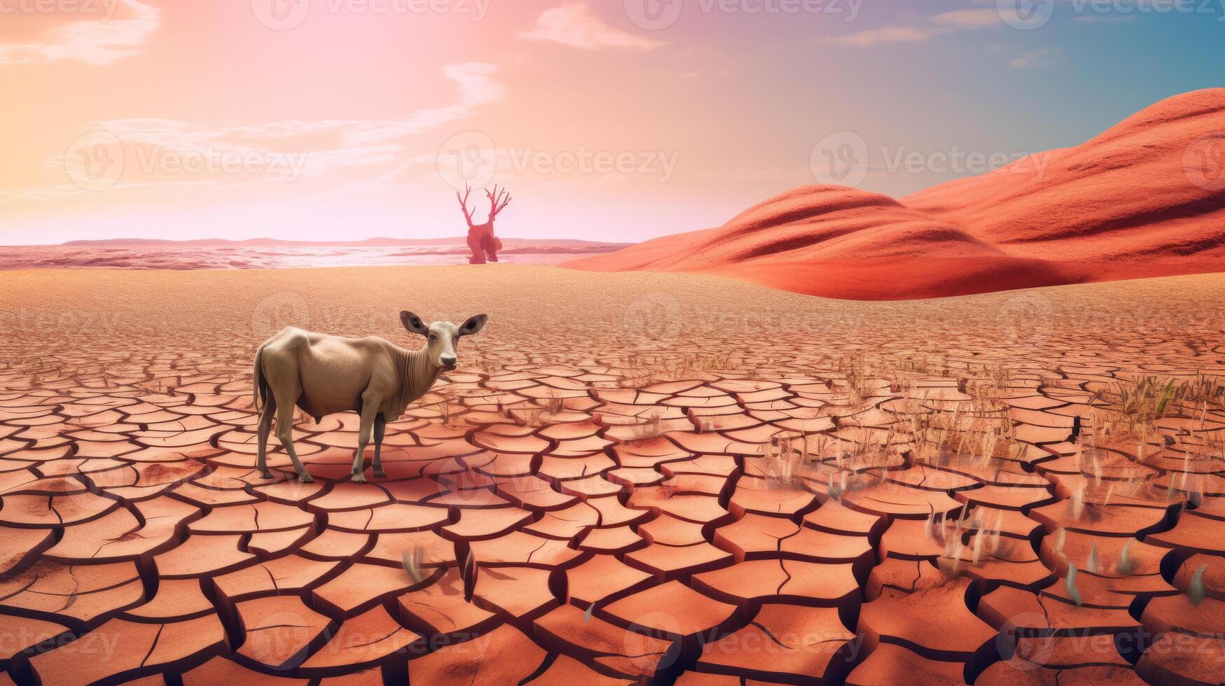 World Day Against Drought and Drought 3D Cartoons 17th June Generative
