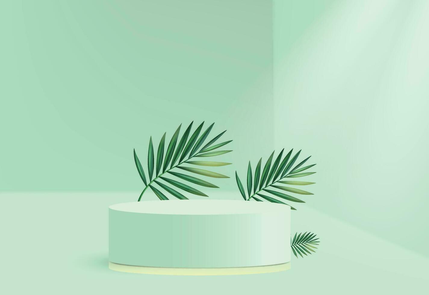 Abstract Green Platform Podium - 3D Cosmetic Product Presentation vector