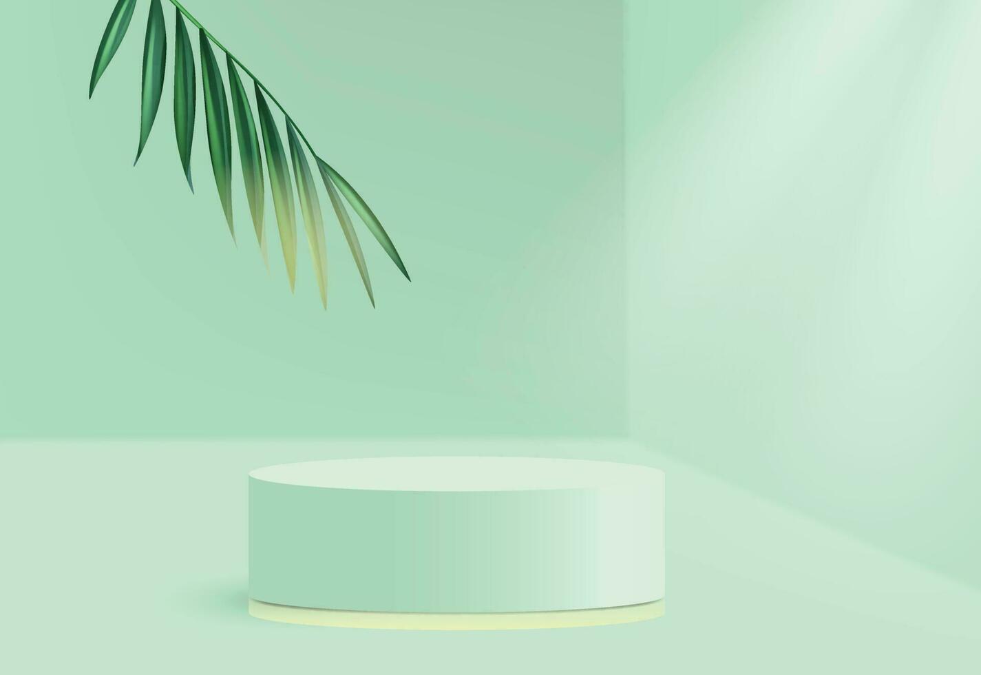 Abstract Green Platform Podium - 3D Cosmetic Product Presentation vector