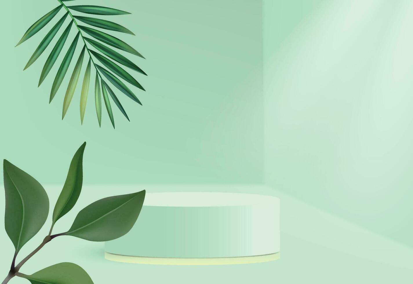 Abstract Green Platform Podium - 3D Cosmetic Product Presentation vector