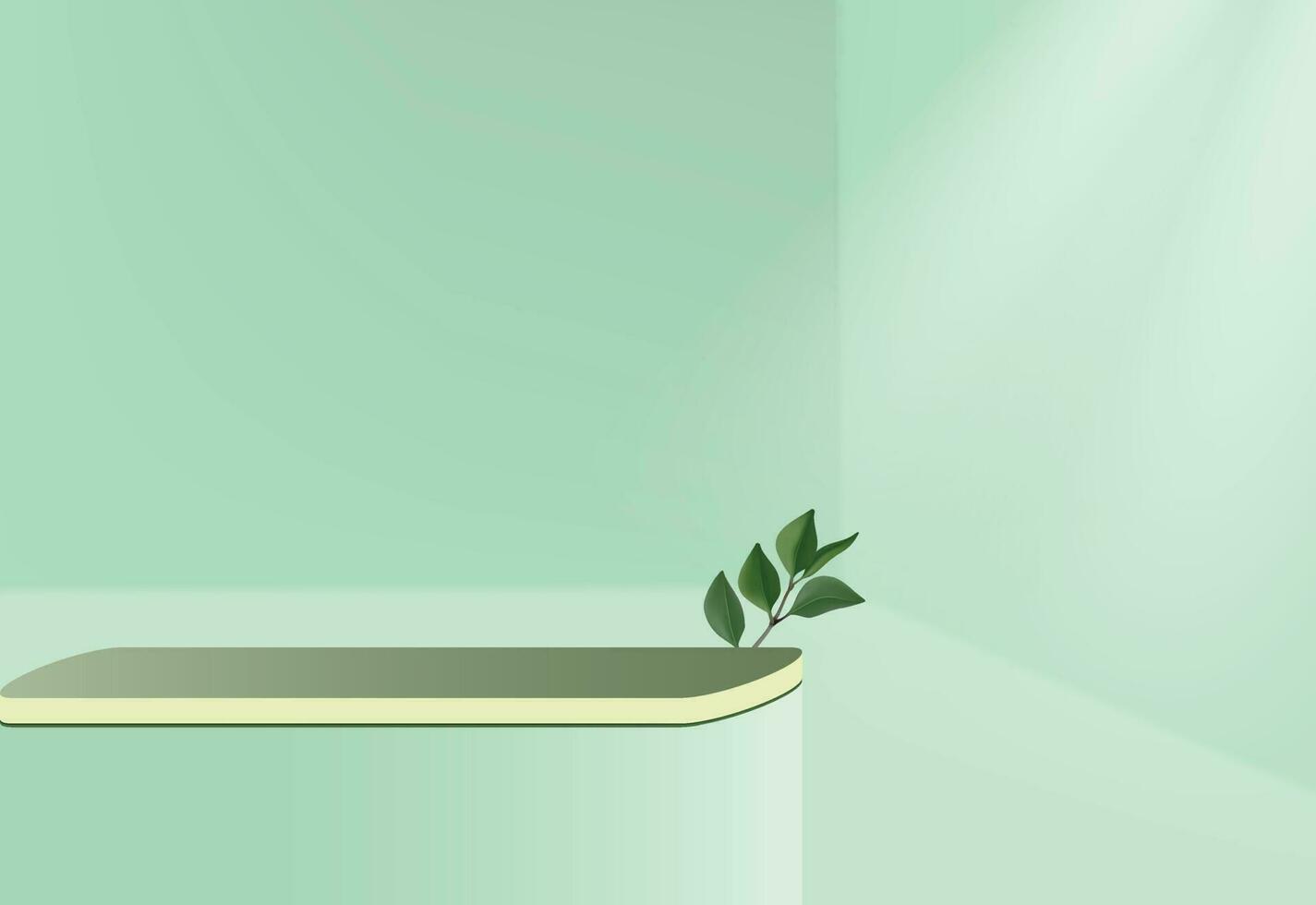 Abstract Green Platform Podium - 3D Cosmetic Product Presentation vector