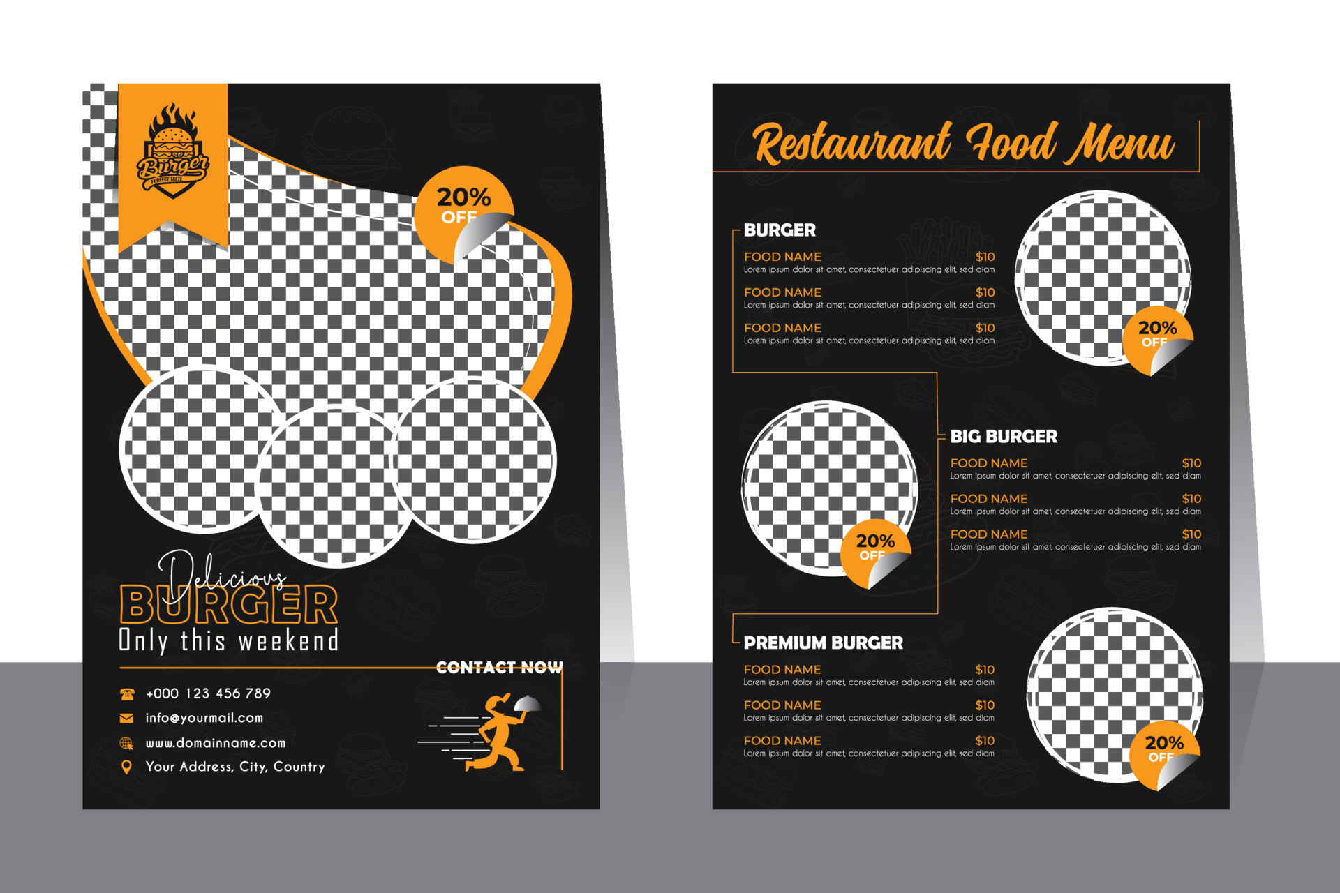 Restaurant cafe menu, template design. Food flyer.Fast food restaurant