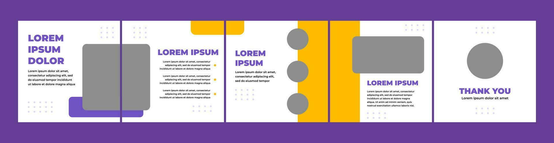 carousel template for social media post. orange and purple theme social media template vector