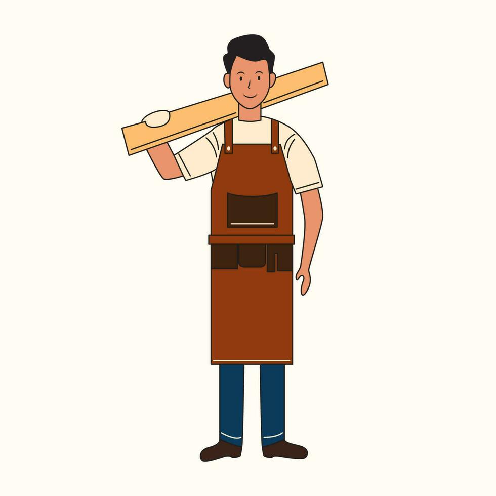 Carpenter Vector Stock Illustration, carpenter with equpments vector