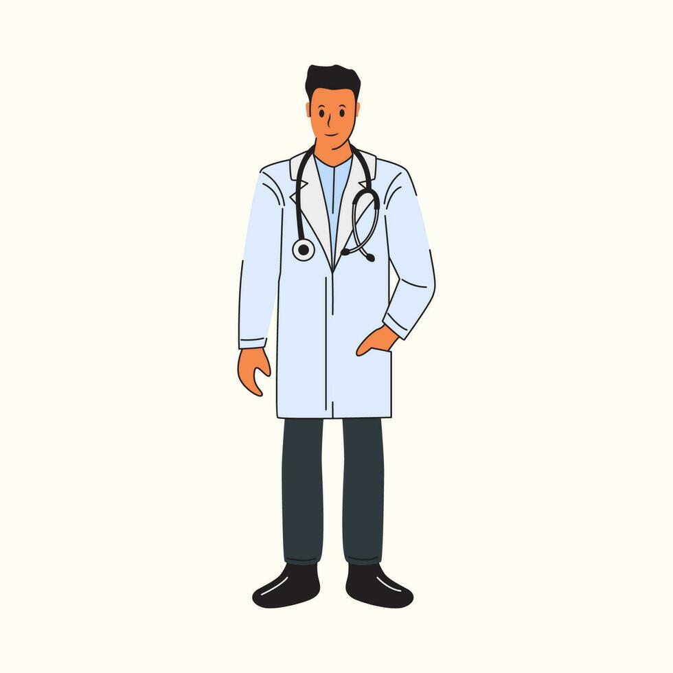 médico vector valores ilustración, médico con médico equipos vector
