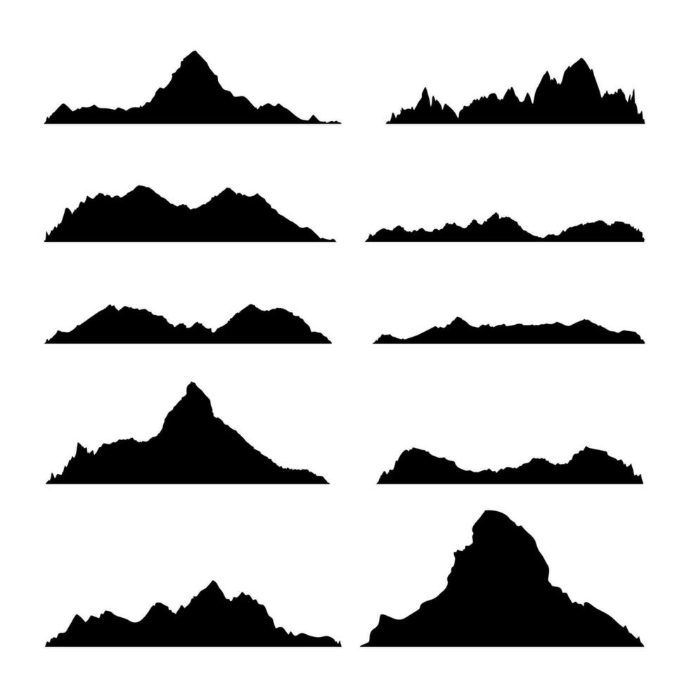 montaña silueta vector valores ilustración montaña vector 01